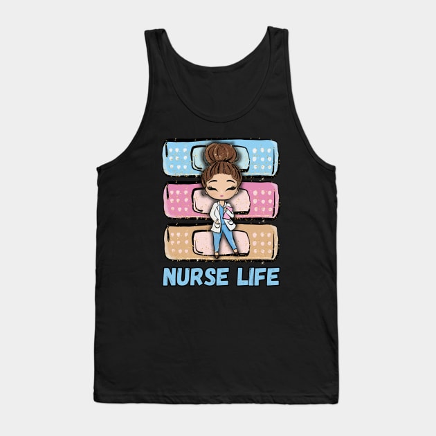 Pastel Nursing Life Nurse Tank Top by LenaArt